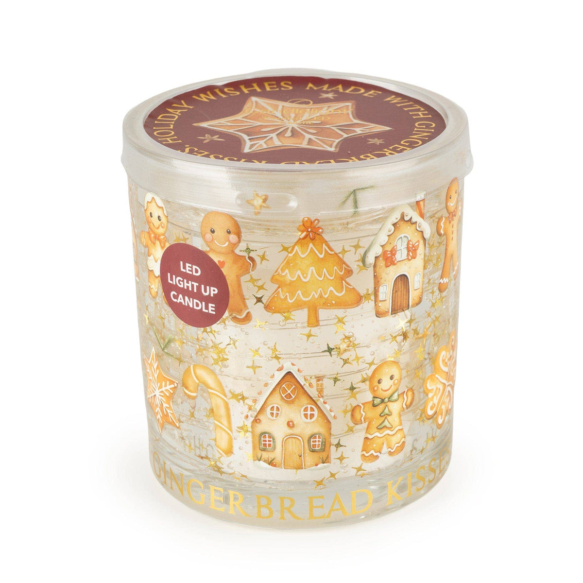 Charming LED Gingerbread Kisses Candle Battery - Powered Gingerbread House, Tree & Candy Cane Figures - Cherish Home