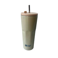 Cherish Planet Beige Thermos Cup with Built - in Straw 700ml - Large Capacity, Leak - Proof, Stylish - Cherish Home