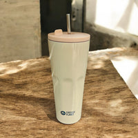 Cherish Planet Beige Thermos Cup with Built - in Straw 700ml - Large Capacity, Leak - Proof, Stylish - Cherish Home