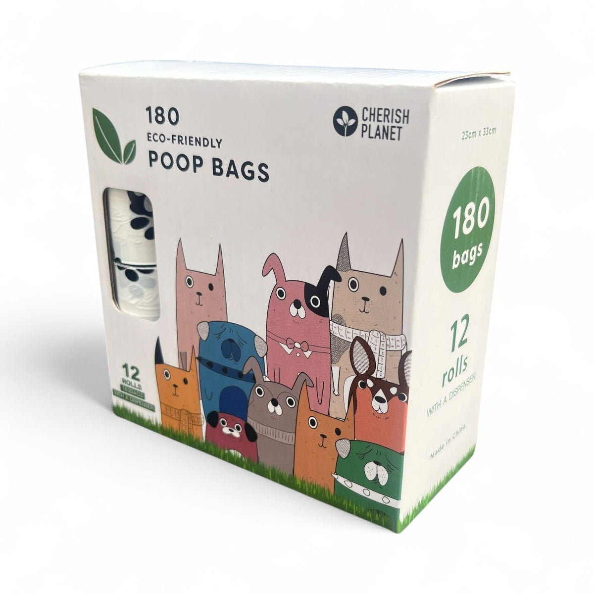 Cherish Planet Dog Poo Bags & Dispenser - Eco - Friendly, Thick Pet Waste Pick Up Bags Dispenser and 12 rolls included - Cherish Home