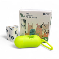 Cherish Planet Dog Poo Bags & Dispenser - Eco - Friendly, Thick Pet Waste Pick Up Bags Dispenser and 12 rolls included - Cherish Home