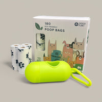 Cherish Planet Dog Poo Bags & Dispenser - Eco - Friendly, Thick Pet Waste Pick Up Bags Dispenser and 12 rolls included - Cherish Home