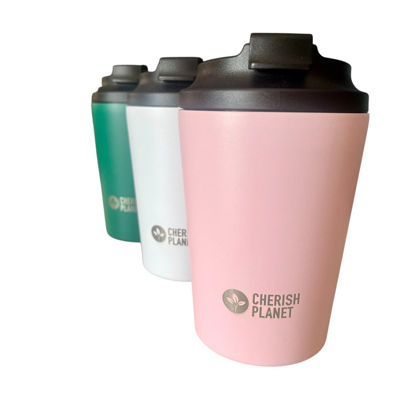 Cherish Planet Green Coffee Mug 360ml - Portable Stainless Steel 12oz Coffee Cup for Home & Office - Cherish Home