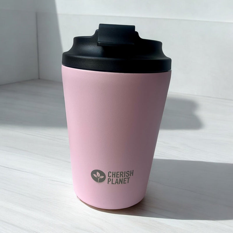 Cherish Planet Pink Coffee Mug 360ml - Portable Stainless Steel 12oz Coffee Cup for Home & Office - Cherish Home