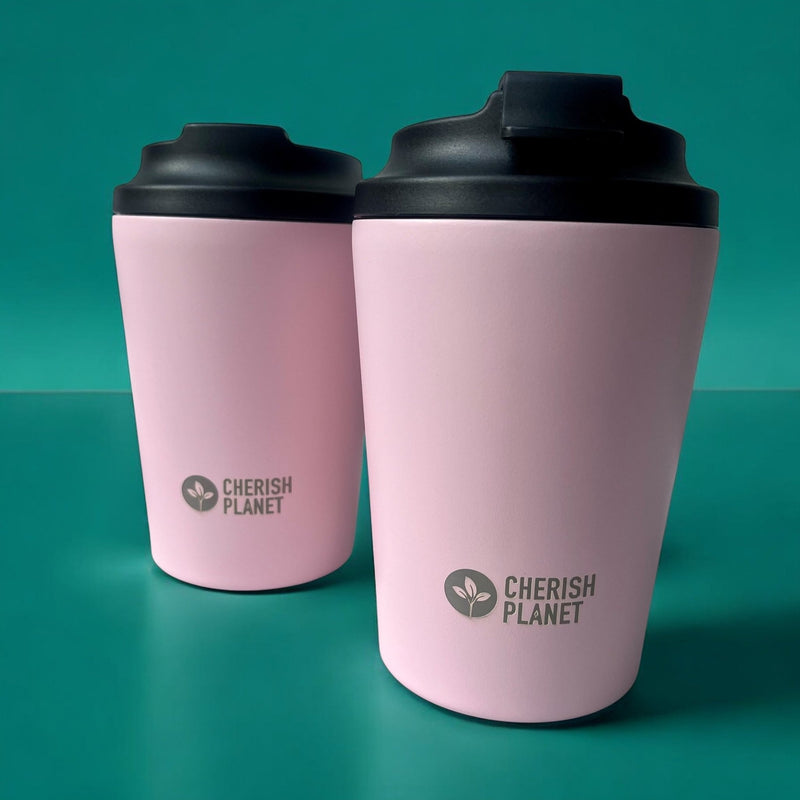 Cherish Planet Pink Coffee Mug 360ml - Portable Stainless Steel 12oz Coffee Cup for Home & Office - Cherish Home