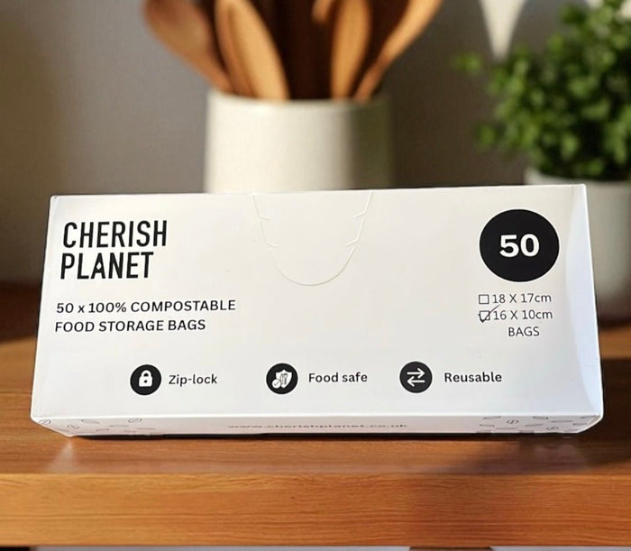 Cherish Planet Reusable Sandwich Bags for Lunch box Small & Medium available - 50 Pack - Leakproof Food Storage - Cherish Home