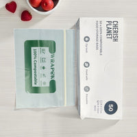 Cherish Planet Reusable Sandwich Bags for Lunch box Small & Medium available - 50 Pack - Leakproof Food Storage - Cherish Home