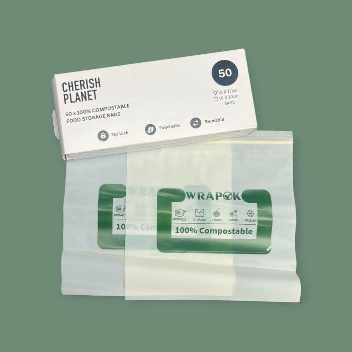 Cherish Planet Reusable Sandwich Bags for Lunch box Small & Medium available - 50 Pack - Leakproof Food Storage - Cherish Home