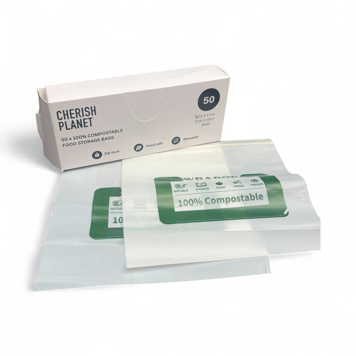 Cherish Planet Reusable Sandwich Bags for Lunch box Small & Medium available - 50 Pack - Leakproof Food Storage - Cherish Home