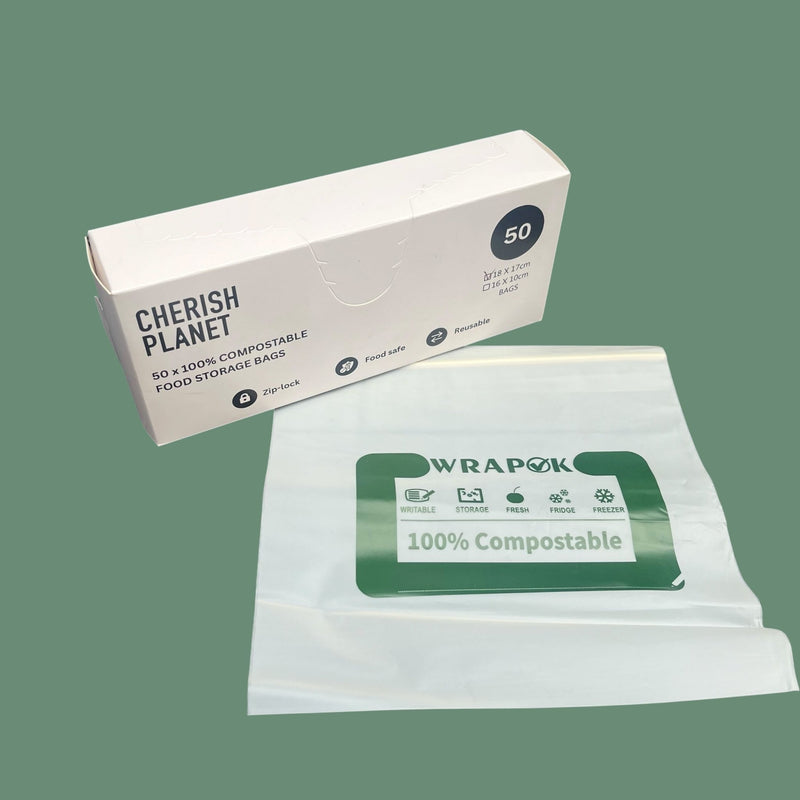 Cherish Planet Reusable Sandwich Bags for Lunch box Small & Medium available - 50 Pack - Leakproof Food Storage - Cherish Home