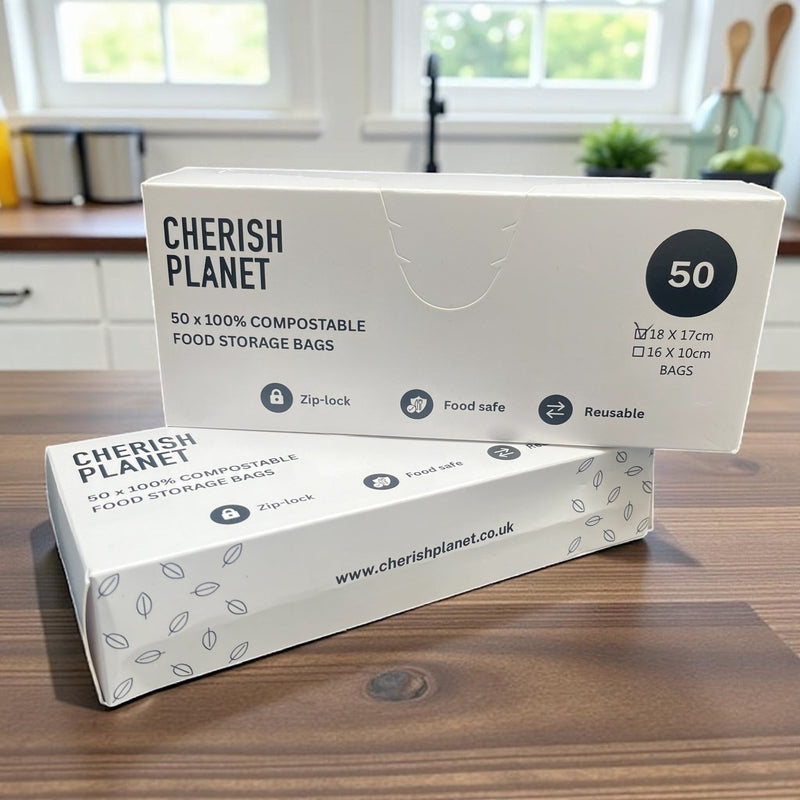 Cherish Planet Reusable Sandwich Bags for Lunch box Small & Medium available - 50 Pack - Leakproof Food Storage - Cherish Home