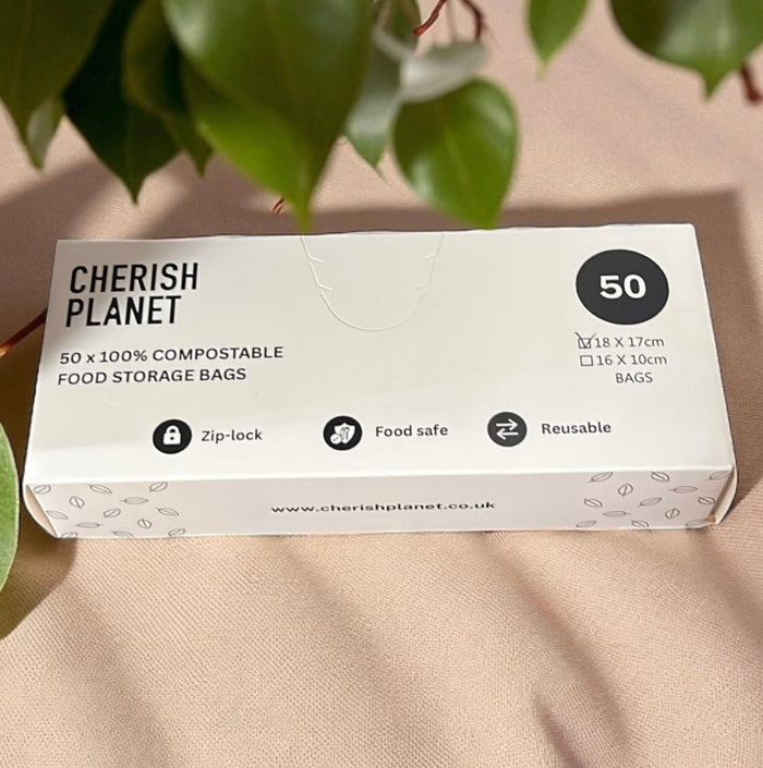 Cherish Planet Reusable Sandwich Bags for Lunch box Small & Medium available - 50 Pack - Leakproof Food Storage - Cherish Home