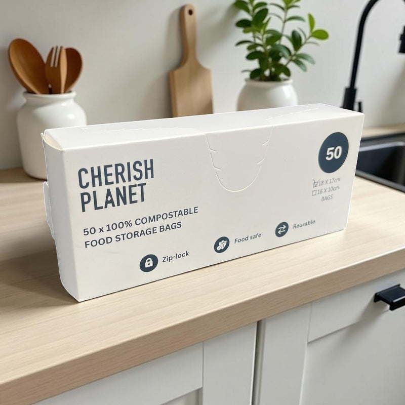 Cherish Planet Reusable Sandwich Bags for Lunch box Small & Medium available - 50 Pack - Leakproof Food Storage - Cherish Home