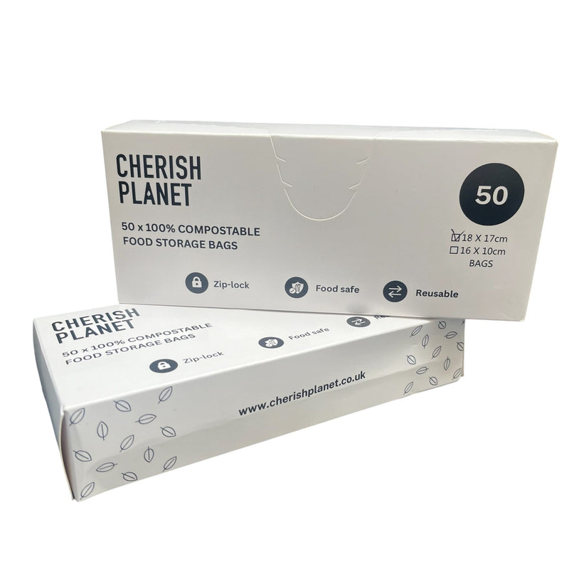 Cherish Planet Reusable Sandwich Bags for Lunch box Small & Medium available - 50 Pack - Leakproof Food Storage - Cherish Home