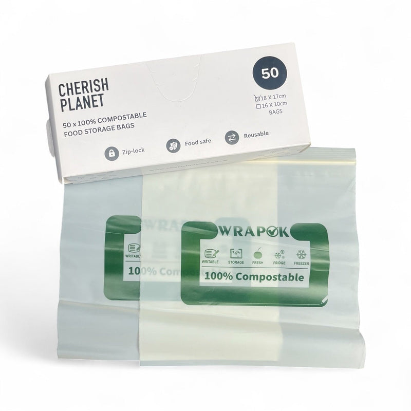 Cherish Planet Reusable Sandwich Bags for Lunch box Small & Medium available - 50 Pack - Leakproof Food Storage - Cherish Home