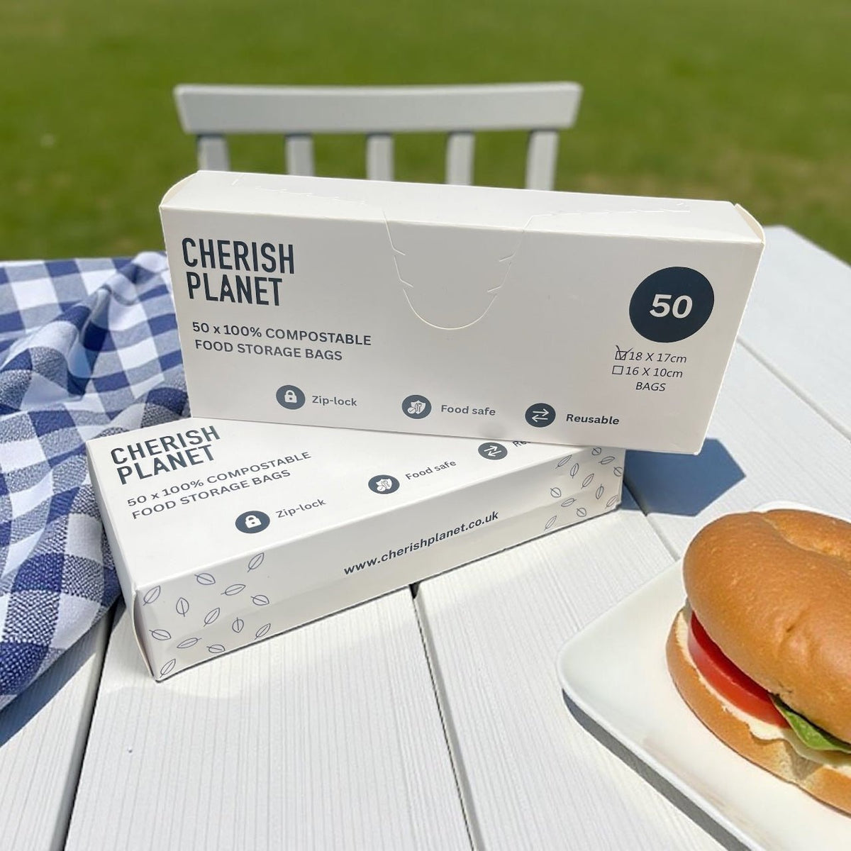 Cherish Planet Reusable Sandwich Bags for Lunch box Small & Medium available - 50 Pack - Leakproof Food Storage - Cherish Home