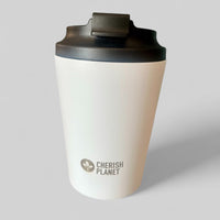 Cherish Planet White Coffee Mug 360ml - Portable Stainless Steel 12oz Coffee Cup for Home & Office - Cherish Home