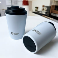 Cherish Planet White Coffee Mug 360ml - Portable Stainless Steel 12oz Coffee Cup for Home & Office - Cherish Home