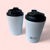 Cherish Planet White Coffee Mug 360ml - Portable Stainless Steel 12oz Coffee Cup for Home & Office - Cherish Home
