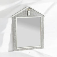 Children's Wall Mirror Baby Bear Grey 45cm Height Wall Hanging Mirror - Cherish Home