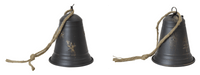 Christmas Hanging Bell - Star Or Tree Design Hung By Rope LARGE BELL - Cherish Home