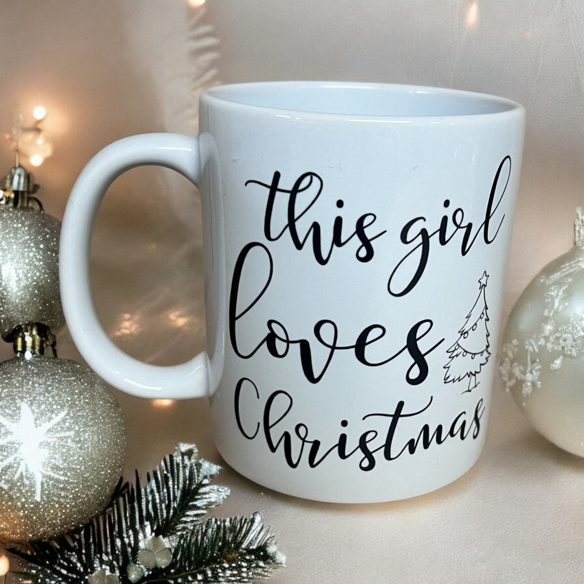 Christmas Mug with text 'This girl loves Christmas' Mug - Cherish Home