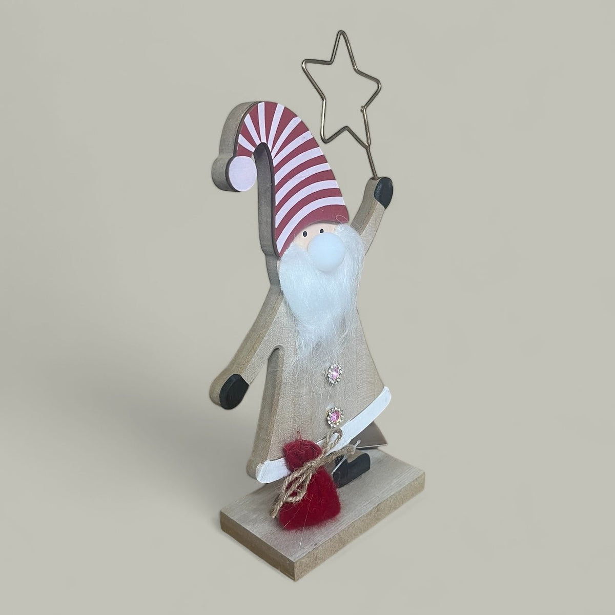 Christmas Santa with LED Light up nose on Stand - Cherish Home