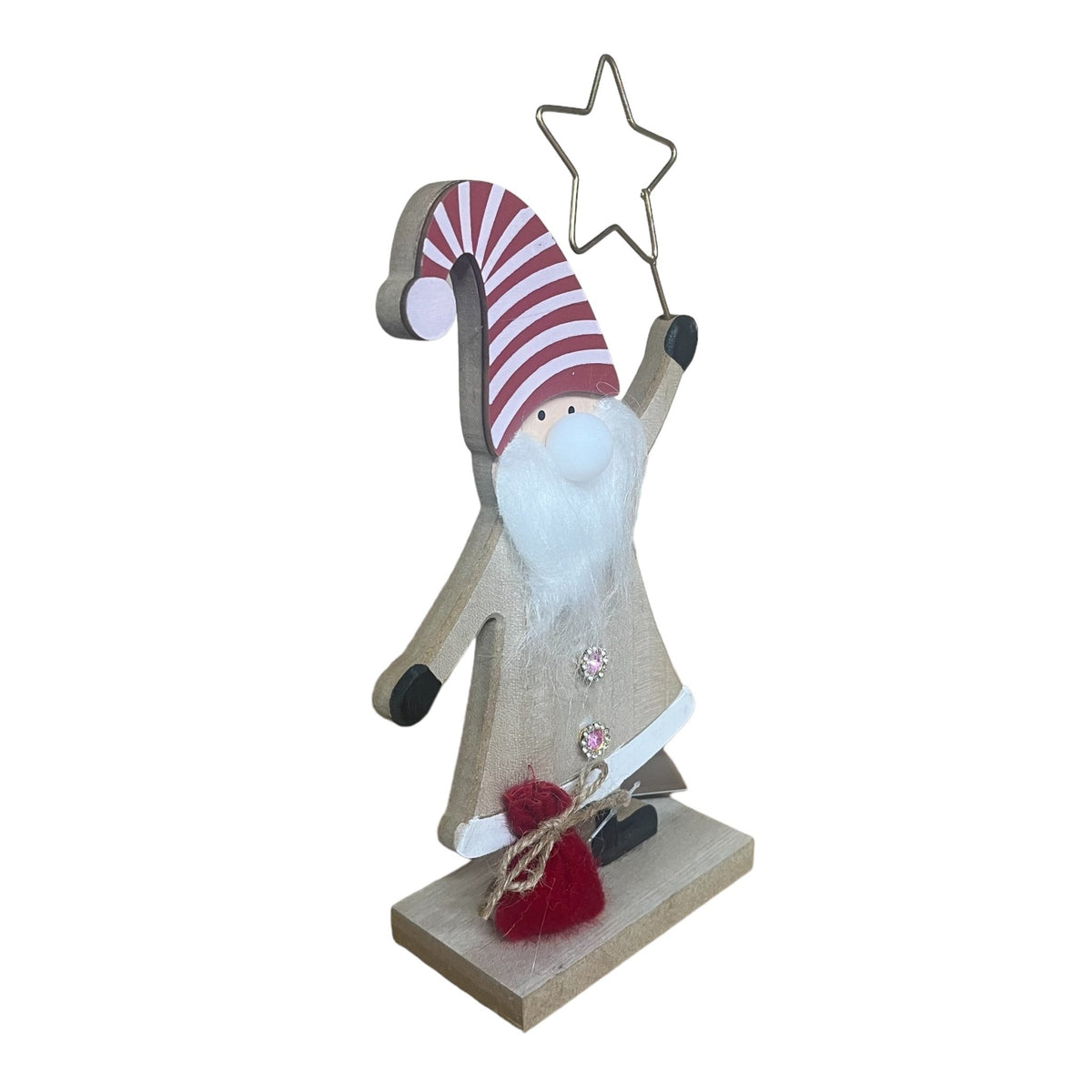 Christmas Santa with LED Light up nose on Stand - Cherish Home