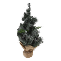 Christmas Trees With Snow Pine Needles and Hessian Ribbon 50cm tall - Cherish Home