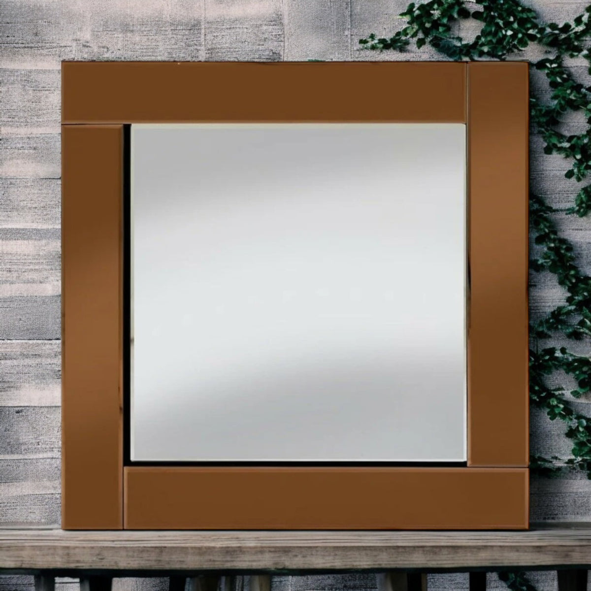 Classic Flat Bar Bronze Mirror Square Wall Mirror 60cm x 60cm - Cherish Home