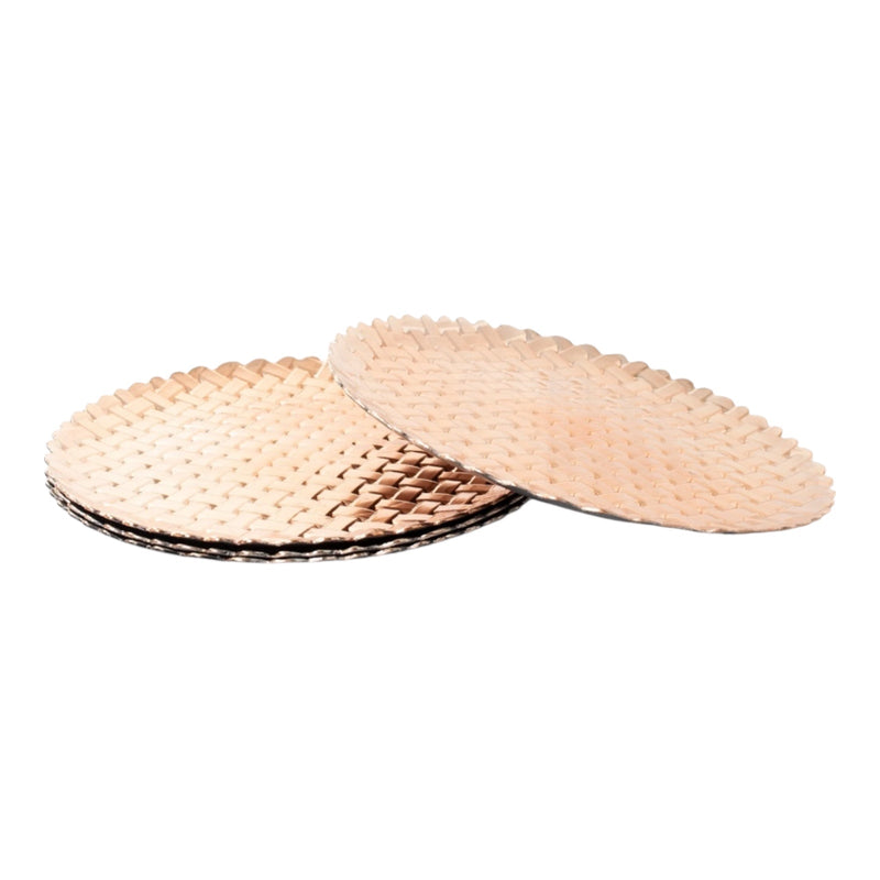 Copper Charger Plates Set 4 Round Christmas Dinner Plates Under Plates Braided - Cherish Home