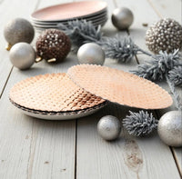 Copper Charger Plates Set 4 Round Christmas Dinner Plates Under Plates Braided - Cherish Home