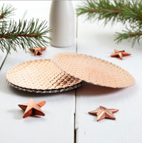 Copper Charger Plates Set 4 Round Christmas Dinner Plates Under Plates Braided - Cherish Home
