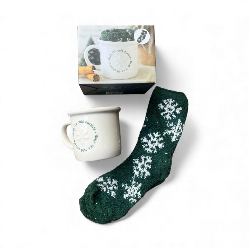 Cosy 'Baby It's Cold Outside' Winter Mug and Socks Set - Cherish Home