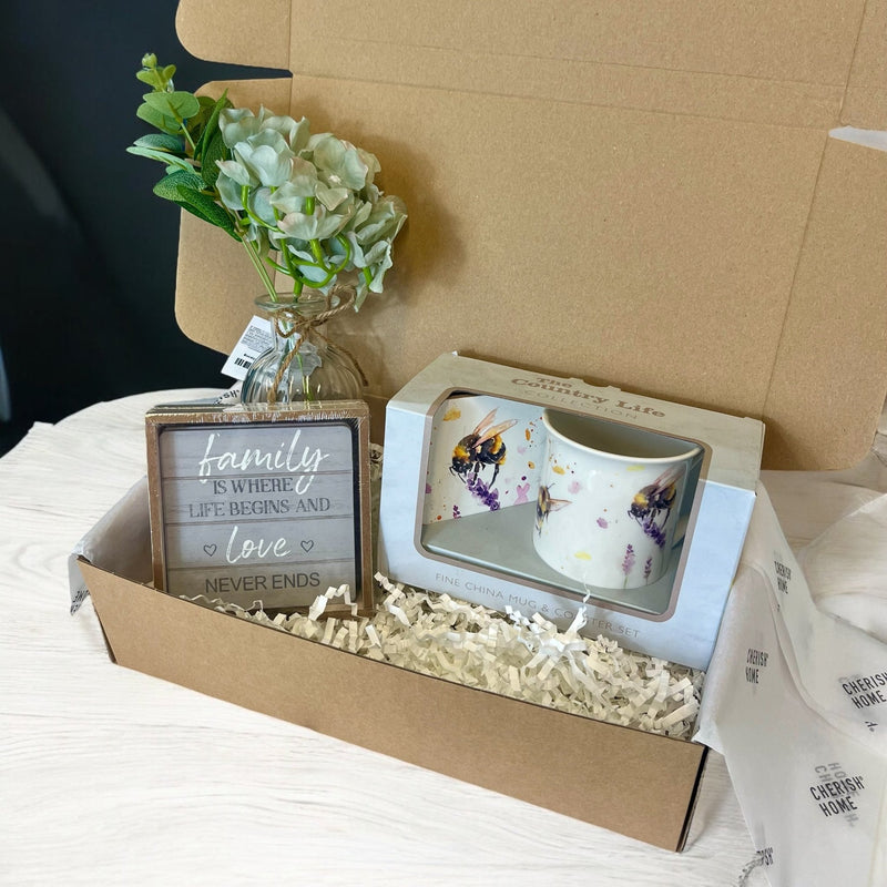 Cute Bee Coffee Mug Gift Box - Adorable Bee Present for Gardeners, Friends, Family - Cherish Home