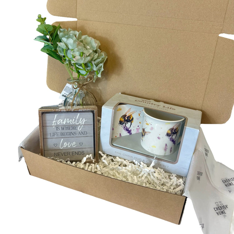 Cute Bee Coffee Mug Gift Box - Adorable Bee Present for Gardeners, Friends, Family - Cherish Home