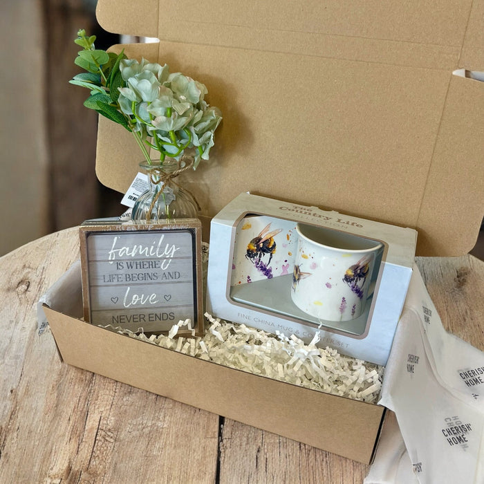 Cute Bee Coffee Mug Gift Box - Adorable Bee Present for Gardeners, Friends, Family - Cherish Home
