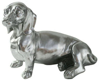 Dachshund Ornament Silver Dog Sculpture Shiny Home Decor Pet Shelf Figurine - Cherish Home