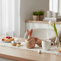 Daisy Bunny in a detailed egg with delicate white daisies, 11cm - Cherish Home