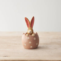 Daisy Bunny in a detailed egg with delicate white daisies, 11cm - Cherish Home