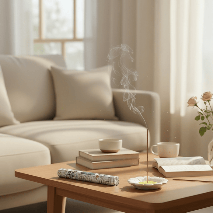 Daisy Ceramic Incense Holder Plate & Incense Sticks Bundle Gift Box - Cherish Home