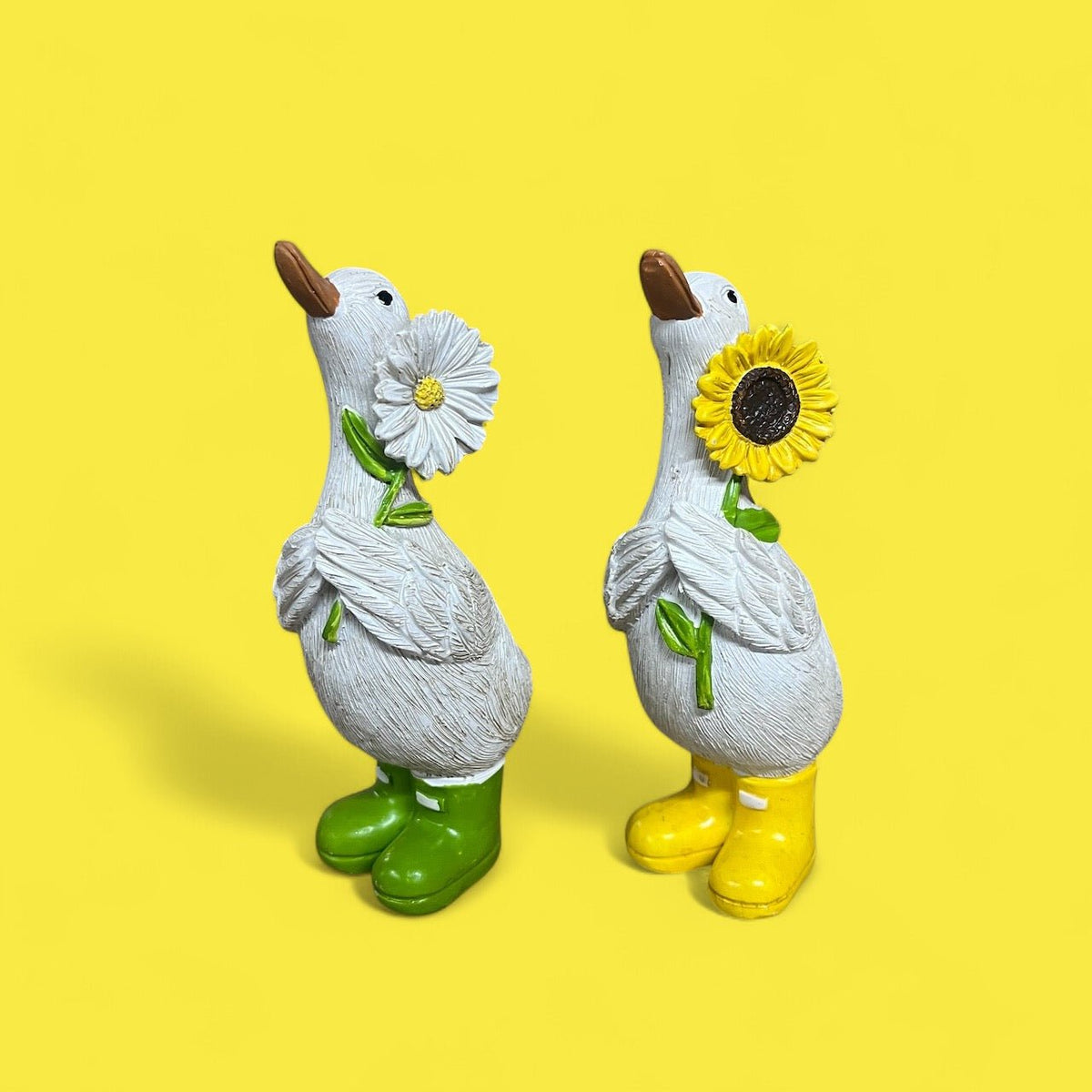 Daisy & Sunny Duck Ornaments with Wellies Daisy Sunflower Ducks 12cm - Cherish Home