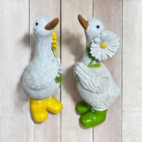 Daisy & Sunny Duck Ornaments with Wellies Daisy Sunflower Ducks 12cm - Cherish Home