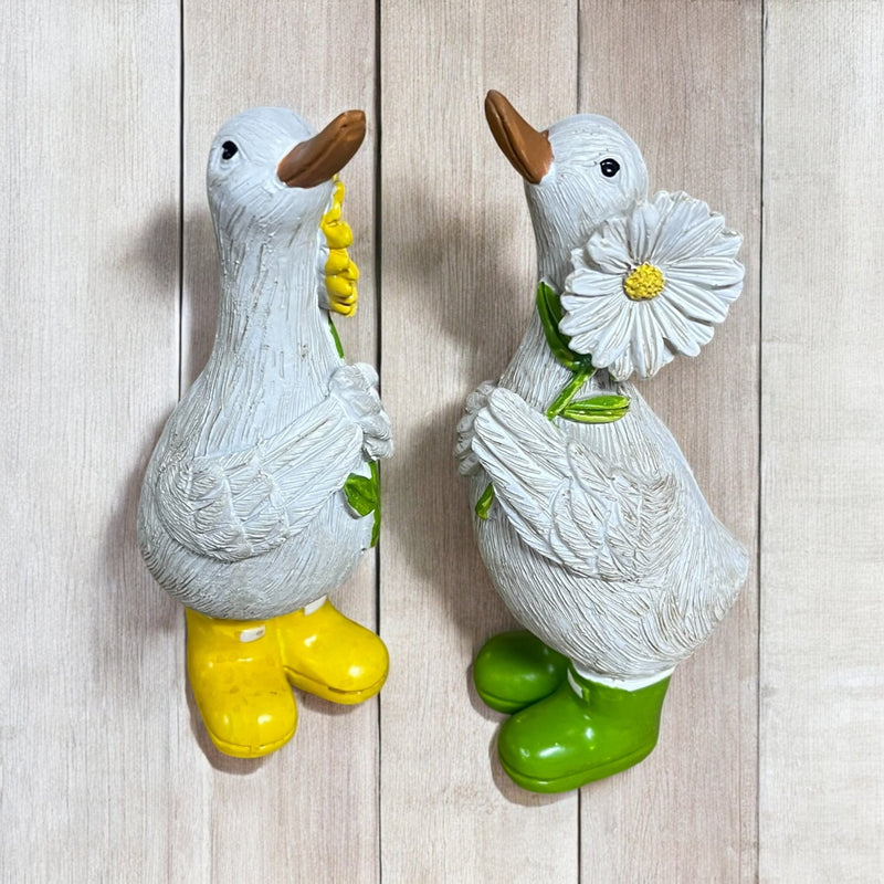 Daisy & Sunny Duck Ornaments with Wellies Daisy Sunflower Ducks 12cm - Cherish Home