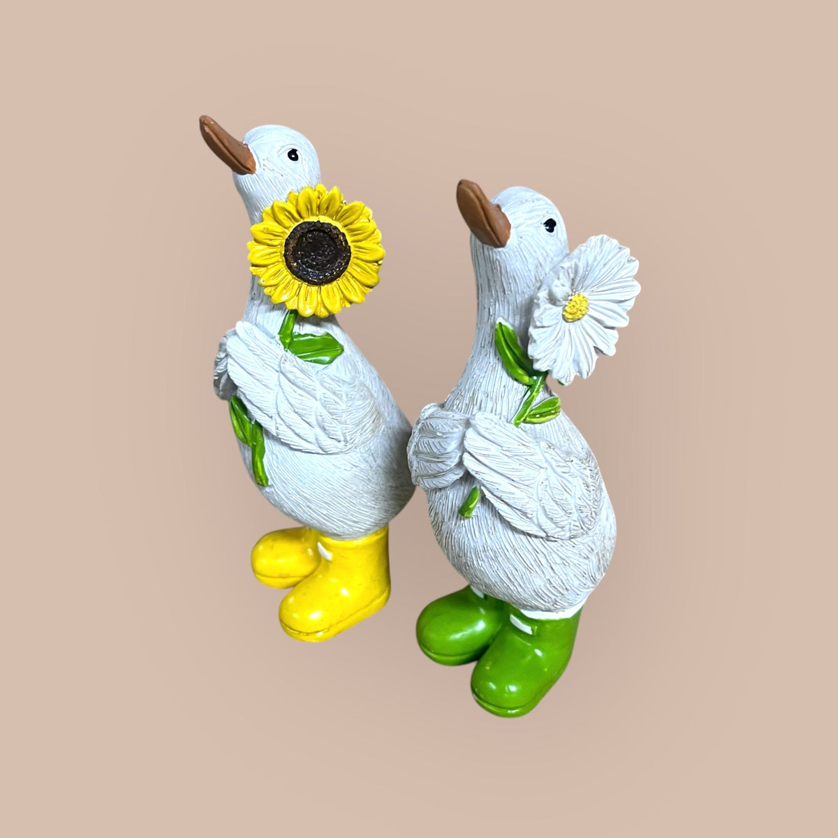 Daisy & Sunny Duck Ornaments with Wellies Daisy Sunflower Ducks 12cm - Cherish Home