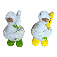 Daisy & Sunny Duck Ornaments with Wellies Daisy Sunflower Ducks 12cm - Cherish Home