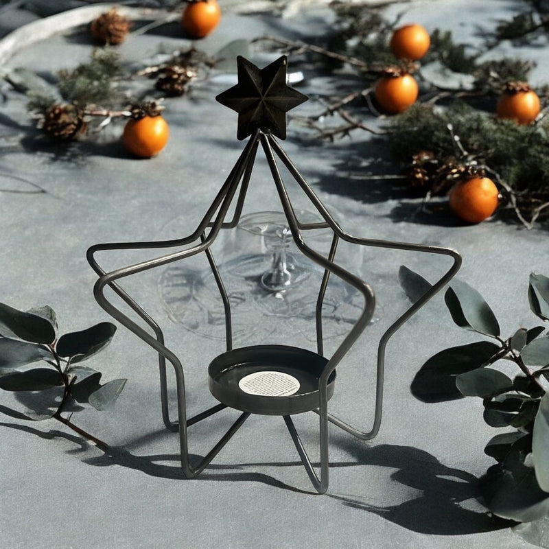 Dark Grey Star Candle Holder - Cherish Home