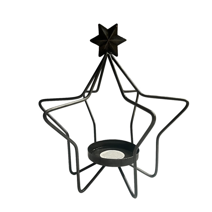 Dark Grey Star Candle Holder - Cherish Home