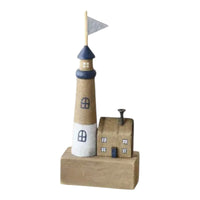 Decorative Wooden Lighthouse & House - 15cm - Cherish Home