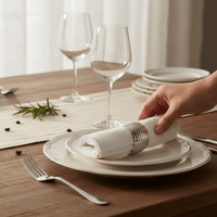 Dining Table Decor: Set of 4 Metal Napkin Rings Rippled Design Brass & Nickel Plated - Cherish Home